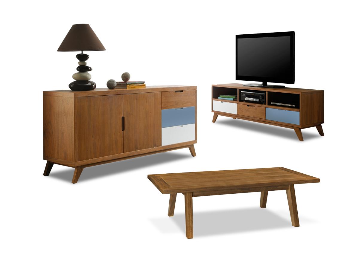 Sparset Baltic Kommode, TVMöbel & Couchtisch Blau Sparset Baltic Kommode, TVMöbel & Couchtisch Blau